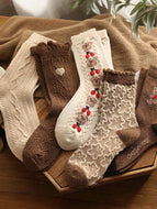 Bear Coffee Color Series Women's Socks