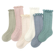 Solid Cotton Fungus Lace Socks for Baby