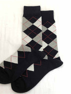 Rhombus Plaid Casual Men's Socks