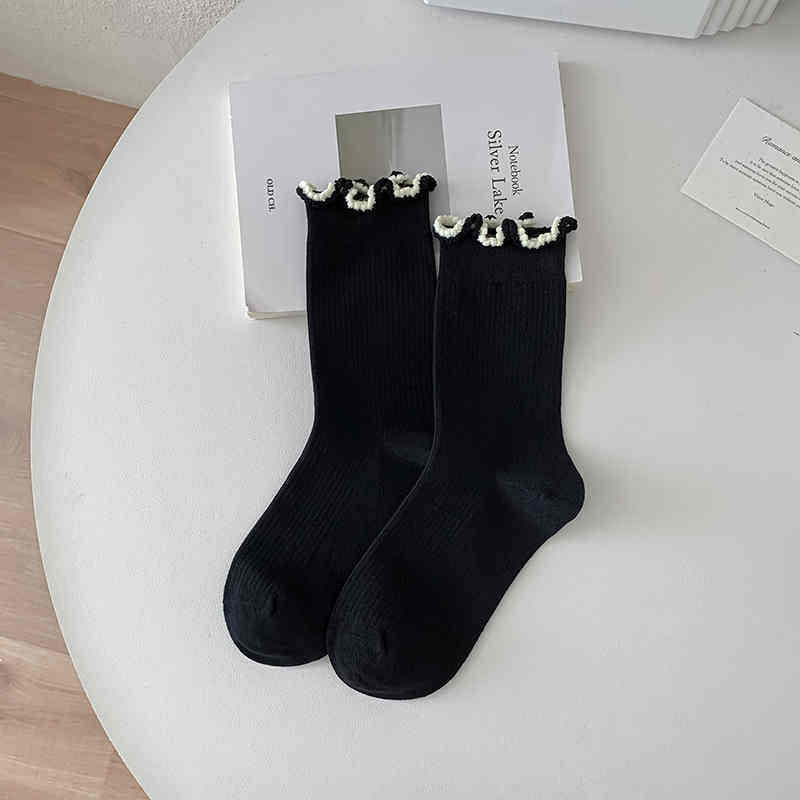 Lolita Solid Color Women's Socks