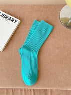 Solid Mid-tube Socks for Girls