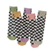 Checkerboard Smiley Kids Socks