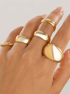 Geometric Metal Ring Set Vintage Rings