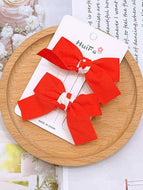 Children's Solid Color Bow Hairpin