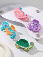 Seahorse Octopus Turtle Whale Hairpin