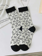 Black and White Number Socks