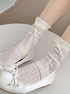 Women's Summer Mesh Breathable Bow Socks