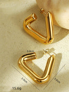 18K Gold Geometric Triangle Earrings