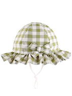 Plaid Bow Sun Protection Hat