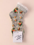 Flower Short Socks for Women