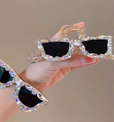 Women's Shiny Rhinestone Glasses Hairpin