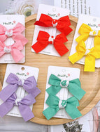 Children's Solid Color Bow Hairpin