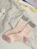 Autumn Winter Thick Thread Color Matching Socks