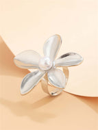 Irregular Flower Pearl Wedding Ring Bracelet