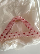 Pink Triangle Hairpin Polka Dot Clip