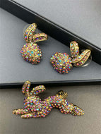 Diamond Studded Rabbit Earrings Jewelry