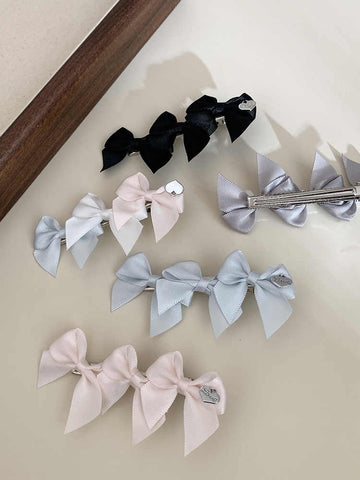 Multi-layered Bow Side Bangs Clip