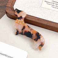 Cartoon Dachshund Rhinestone Hair Clip