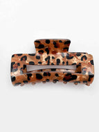 Leopard Print Square Hollow Hair Clip for Women