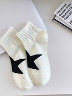 Black Pinstripe Polka Dot Women's Socks