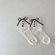 Women's Sweet Solid Color Socks Adult Black and White Lolita Socks - Lace Up