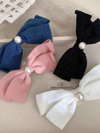 Pearl Bow Spring Clip