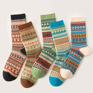 Colorblock Ethnic Style All-match Women's Socks