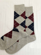 Rhombus Plaid Casual Men's Socks