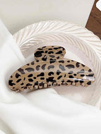 Beige Leopard Print Hair Clip