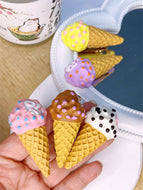 3D Ice Cream Cabochons with Sprinkles Hairpin