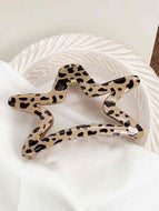 Beige Leopard Print Hair Clip