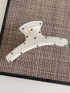 Polka Dot White Ladies Hairpin