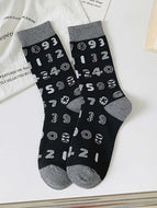 Black and White Number Socks