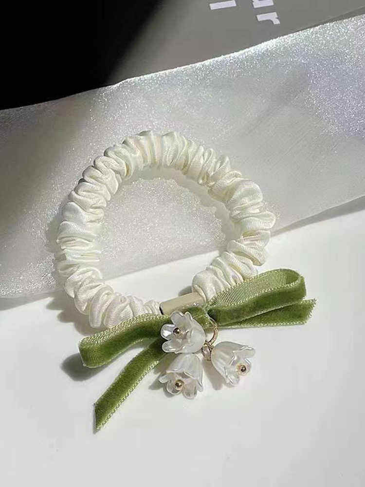 Lily of The Valley Bow Hair Rope Rubber Band