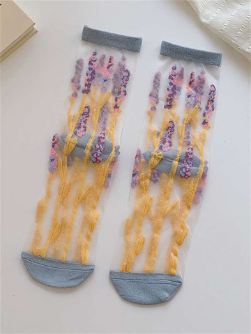 Purple Carnation Socks For Party