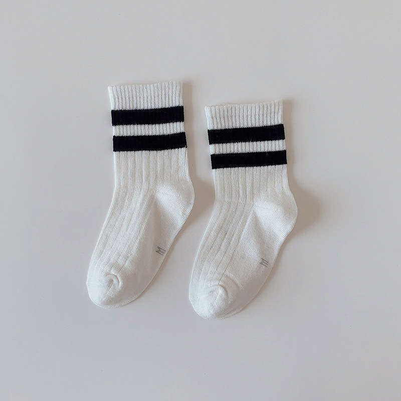 New Solid Striped Print Socks