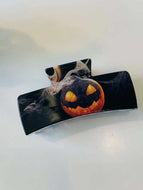 Square Halloween Pumpkin Hair Clip