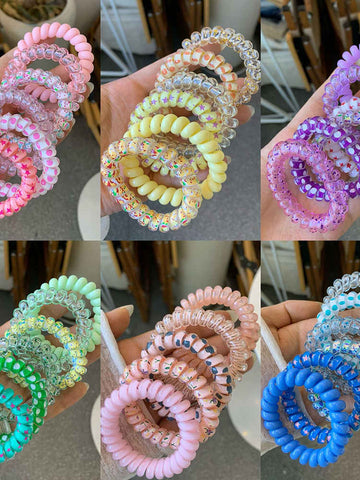 Six Colorful Telephone Wire High Elastic Rubber Bands