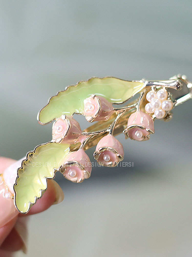 Tulip Flower Pearl Hair Clip