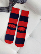 Red Colorblock Striped Unisex Socks