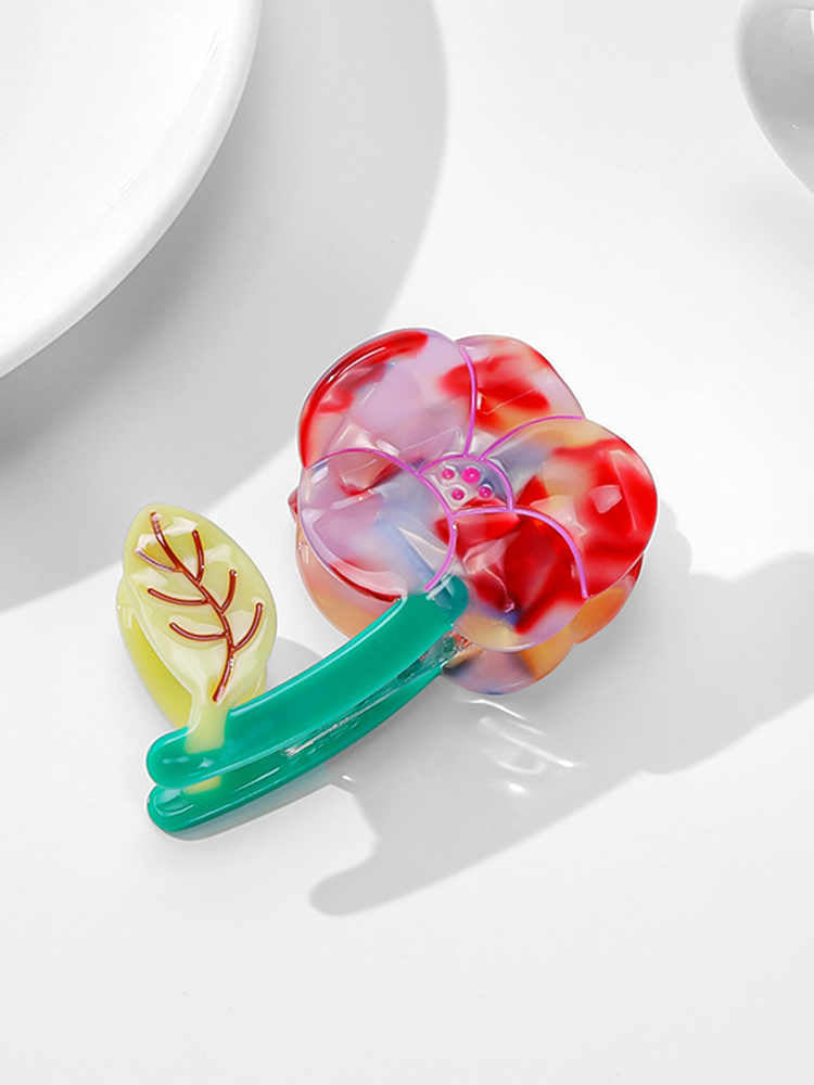 Colorblock Flower Creative Hairpin