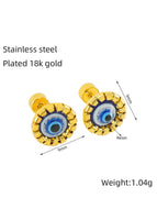 Eye Polishing Plating Stainless Steel 18K Gold Plated Ear Studs