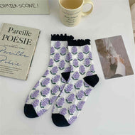 Flower Color Block Women's Socks