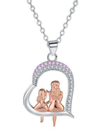 Mother's Heart Shape Necklace Two-Color Clavicle Chain