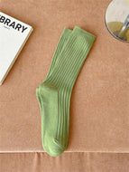 Solid Mid-tube Socks for Girls