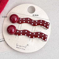 Red Polka Dot All-match Bangs Clip