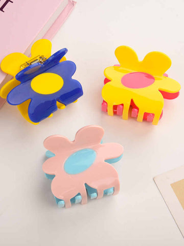 Flower Patchwork Color Small Hairpin