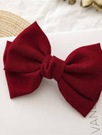 Solid Color Bow Spring Clip Hairpin