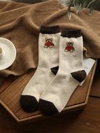 Bear Coffee Color Series Women's Socks