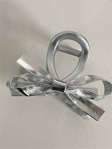 Silver Bow Seamless Clip